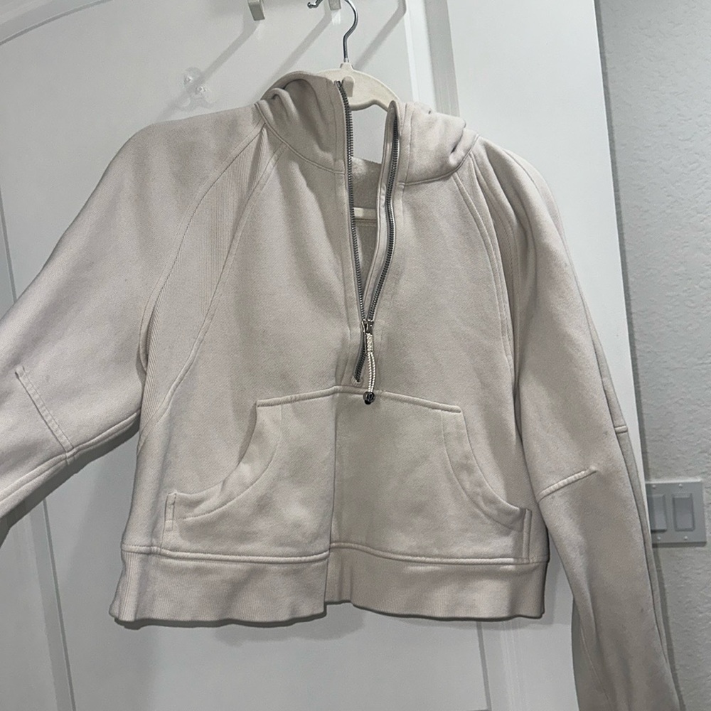 White opal lulu scuba hoodie